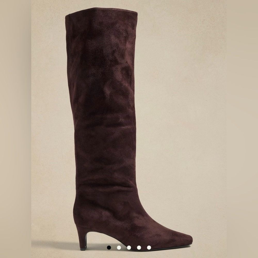 Vegan Tall Slouch Boot | Banana Republic | 8 1/2 | Chocolate